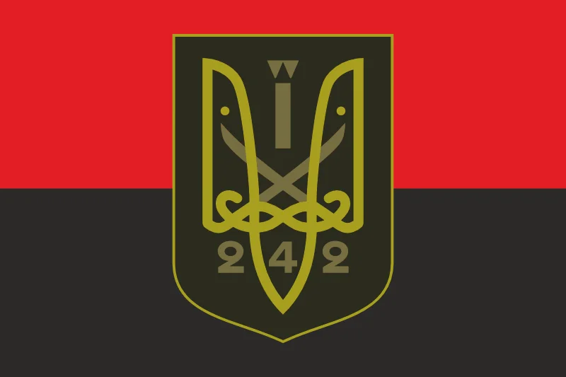 Флаг 242 ОБТрО (отдельный батальон Территориальной обороны) ВСУ. Вариант-07 Флаг 242 ОБТрО (отдельный батальон Территориальной обороны) ВСУ. Вариант-07