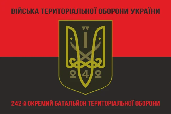 Флаг 242 ОБТрО (отдельный батальон Территориальной обороны) ВСУ. Вариант-08
