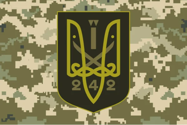 Флаг 242 ОБТрО (отдельный батальон Территориальной обороны) ВСУ. Вариант-09
