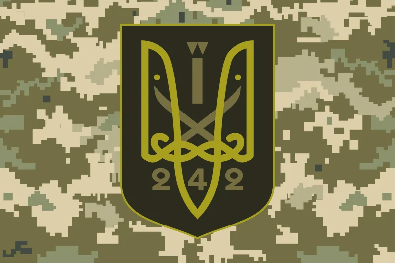 Флаг 242 ОБТрО (отдельный батальон Территориальной обороны) ВСУ. Вариант-09 Флаг 242 ОБТрО (отдельный батальон Территориальной обороны) ВСУ. Вариант-09