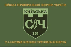 Флаг 251 ОБТрО (отдельный батальон Территориальной обороны) ВСУ. Вариант-10