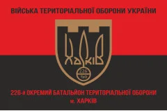 Флаг 226 ОБТрО (отдельный батальон Территориальной обороны) ВСУ. Вариант-08