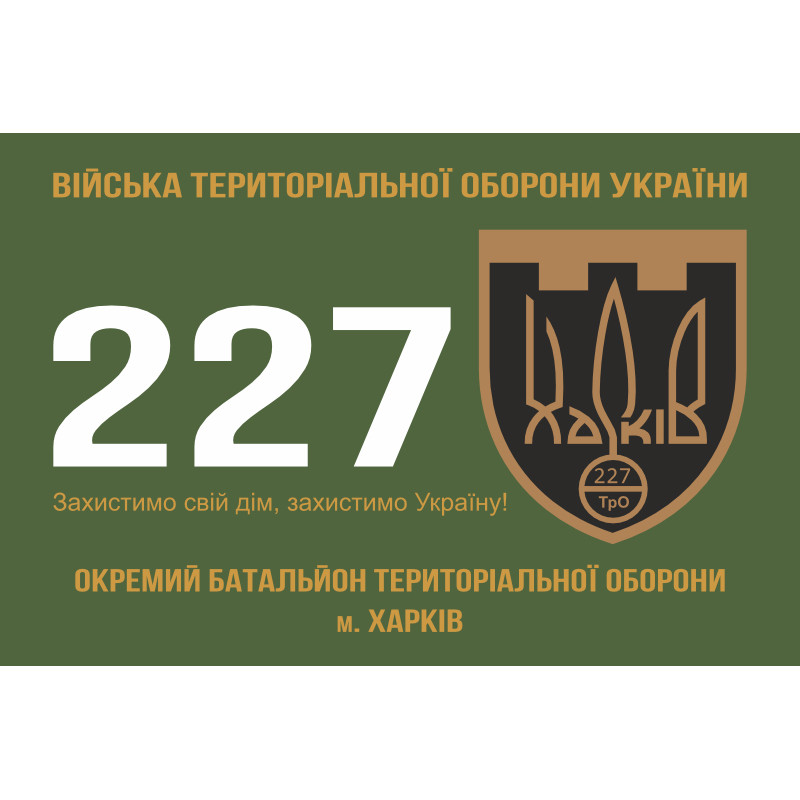 Флаг 227 ОБТрО (отдельный батальон Территориальной обороны) ВСУ. Вариант-06 Флаг 227 ОБТрО (отдельный батальон Территориальной обороны) ВСУ. Вариант-06