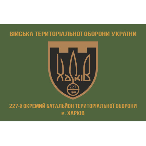 Прапор 227 ОБТрО (окремий батальйон Територіальної оборони) ЗСУ. Варіант-07 Прапор 227 ОБТрО (окремий батальйон Територіальної оборони) ЗСУ. Варіант-07