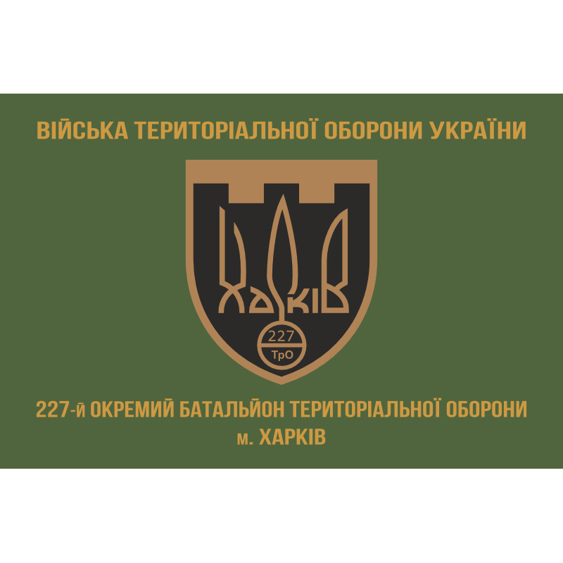 Флаг 227 ОБТрО (отдельный батальон Территориальной обороны) ВСУ. Вариант-07 Флаг 227 ОБТрО (отдельный батальон Территориальной обороны) ВСУ. Вариант-07