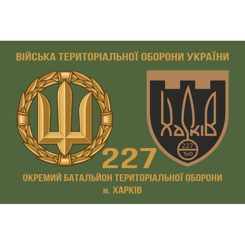 Флаг 227 ОБТрО (отдельный батальон Территориальной обороны) ВСУ. Вариант-08 Флаг 227 ОБТрО (отдельный батальон Территориальной обороны) ВСУ. Вариант-08