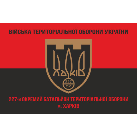 Прапор 227 ОБТрО (окремий батальйон Територіальної оборони) ЗСУ. Варіант-13 Прапор 227 ОБТрО (окремий батальйон Територіальної оборони) ЗСУ. Варіант-13