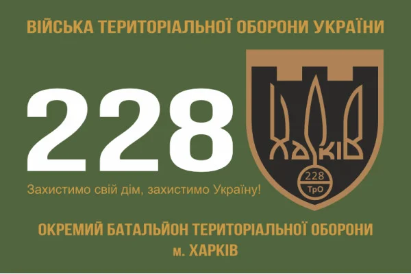 Флаг 228 ОБТрО (отдельный батальон Территориальной обороны) ВСУ. Вариант-01