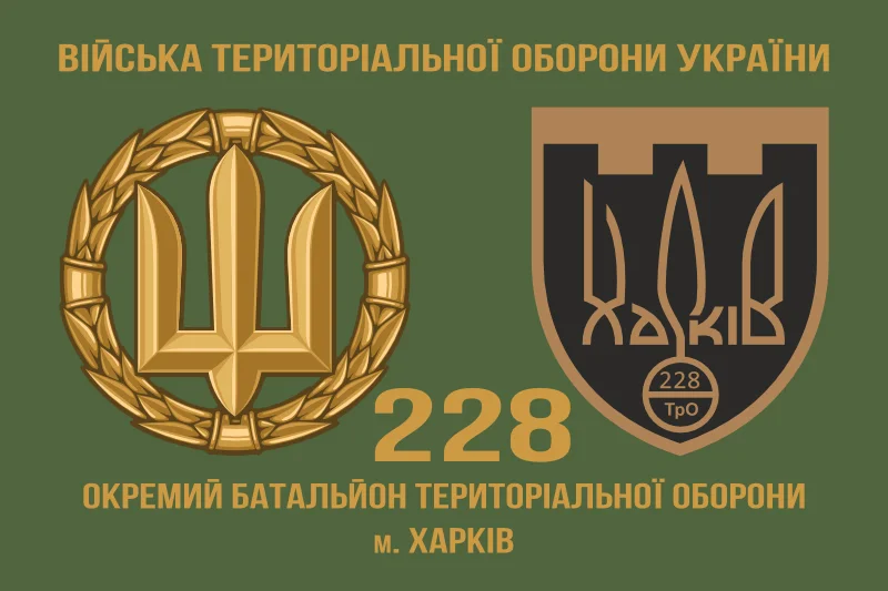 Флаг 228 ОБТрО (отдельный батальон Территориальной обороны) ВСУ. Вариант-03 Флаг 228 ОБТрО (отдельный батальон Территориальной обороны) ВСУ. Вариант-03