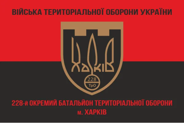 Флаг 228 ОБТрО (отдельный батальон Территориальной обороны) ВСУ. Вариант-08