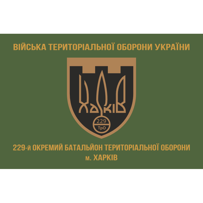Прапор 229 ОБТрО (окремий батальйон Територіальної оборони) ЗСУ. Варіант-02 Прапор 229 ОБТрО (окремий батальйон Територіальної оборони) ЗСУ. Варіант-02