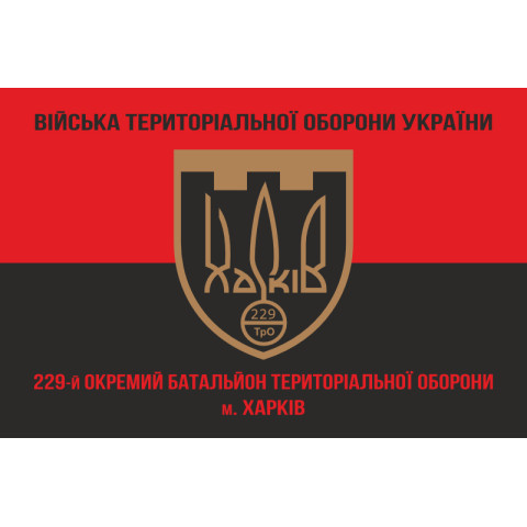 Прапор 229 ОБТрО (окремий батальйон Територіальної оборони) ЗСУ. Варіант-08 Прапор 229 ОБТрО (окремий батальйон Територіальної оборони) ЗСУ. Варіант-08