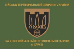 Флаг 247 ОБТрО (отдельный батальон Территориальной обороны) ВСУ. Вариант-04