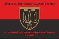 Флаг 247 ОБТрО (отдельный батальон Территориальной обороны) ВСУ. Вариант-08