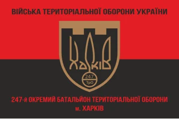 Флаг 247 ОБТрО (отдельный батальон Территориальной обороны) ВСУ. Вариант-08