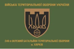 Флаг 249 ОБТрО (отдельный батальон Территориальной обороны) ВСУ. Вариант-04