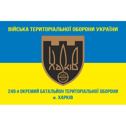 Прапор 249 ОБТрО (окремий батальйон Територіальної оборони) ЗСУ. Варіант-06