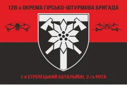 Флаг 1 ОСБ (отдельный стрелковый батальон) 128 ОГШБр ВСУ. Вариант-04 Флаг 1 ОСБ (отдельный стрелковый батальон) 128 ОГШБр ВСУ. Вариант-04