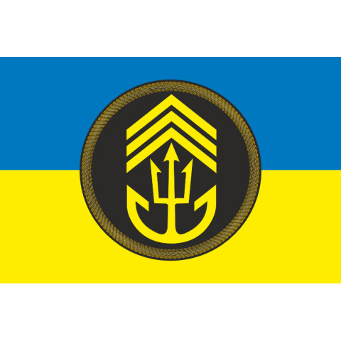 Флаг ОВП ПКМТ (Отделение военной подготовки Профессионального колледжа морского транспорта) ВМС Украины. Вариант-02