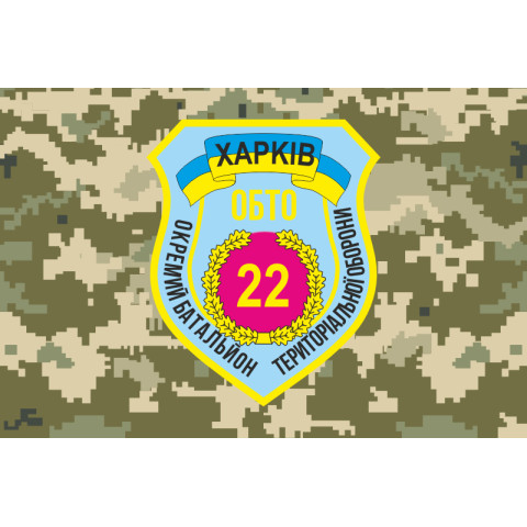 Прапор 22 ОБТрО (окремий батальйон територіальної оборони) ЗСУ «Харків». Варіант-04