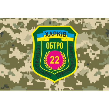 Флаг 22 ОБТрО (отдельный батальон территориальной обороны) ВСУ «Харьков». Вариант-08 Флаг 22 ОБТрО (отдельный батальон территориальной обороны) ВСУ «Харьков». Вариант-08