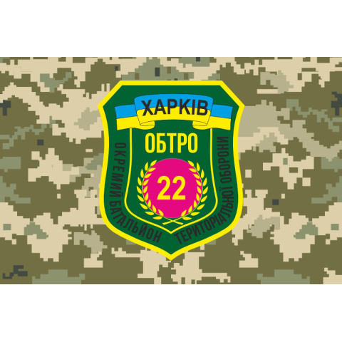 Прапор 22 ОБТрО (окремий батальйон територіальної оборони) ЗСУ «Харків». Варіант-08