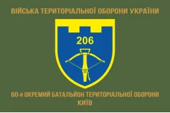 Флаг 206 ОБТрО (отдельный батальон Территориальной обороны) ВСУ. Вариант-14