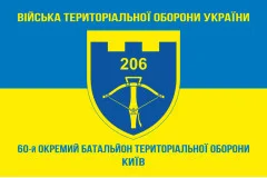 Флаг 206 ОБТрО (отдельный батальон Территориальной обороны) ВСУ. Вариант-16