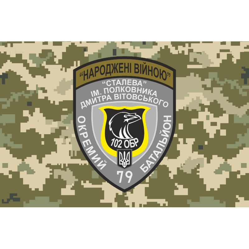 Прапор 79 ОБТрО (окремий батальйон Територіальної оборони) ЗСУ. Варіант-10 Прапор 79 ОБТрО (окремий батальйон Територіальної оборони) ЗСУ. Варіант-10