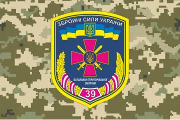 Флаг 39 БТрО (батальона территориальной обороны) ВСУ «Днепропетровск». Вариант-08