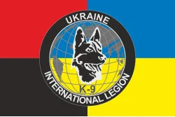 Флаг Интернационального легиона обороны Украины «К9». Вариант-03