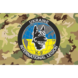 Флаг Интернационального легиона обороны Украины «К9». Вариант-04 Флаг Интернационального легиона обороны Украины «К9». Вариант-04