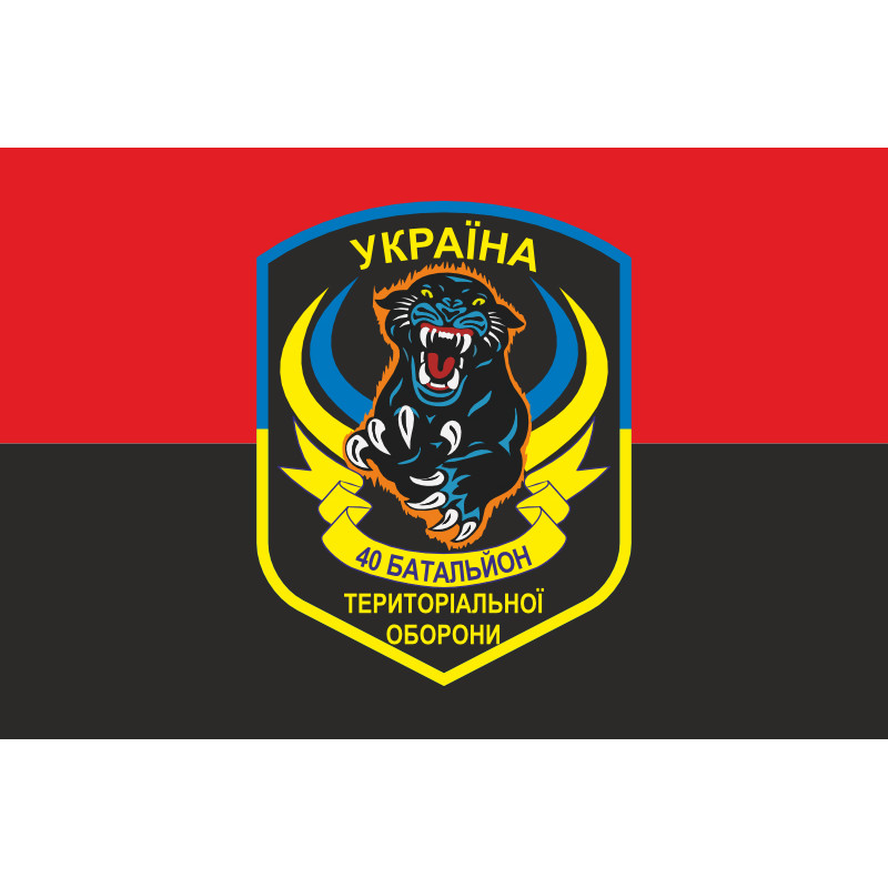 Флаг 40 БТрО (батальон территориальной обороны) ВСУ «Кривбасс». Вариант-12 Флаг 40 БТрО (батальон территориальной обороны) ВСУ «Кривбасс». Вариант-12