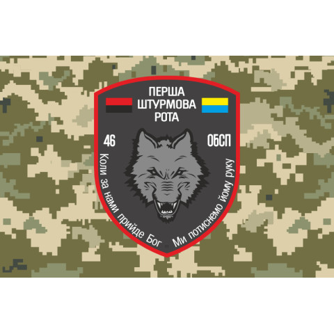 Прапор 46 ОБСпП ЗСУ «Донбас-Україна», Штурмова рота. Варіант-04 Прапор 46 ОБСпП ЗСУ «Донбас-Україна», Штурмова рота. Варіант-04