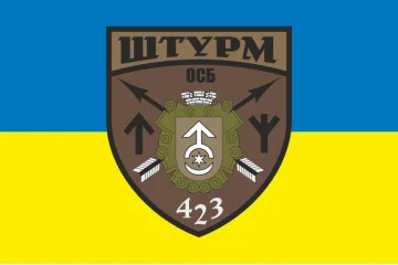 Флаг 423 ОСБ (отдельный стрелковый батальон) ВСУ «ШТУРМ». Вариант-01 Флаг 423 ОСБ (отдельный стрелковый батальон) ВСУ «ШТУРМ». Вариант-01