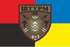 Флаг 423 ОСБ (отдельный стрелковый батальон) ВСУ «ШТУРМ». Вариант-05
