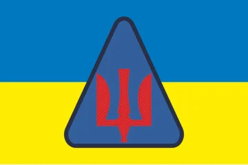 Флаг ЗРВ (Зенитные ракетные войска) ВСУ. Вариант-01