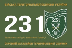 Флаг 231 ОБТрО (отдельный батальон Территориальной обороны) ВСУ. Вариант-01