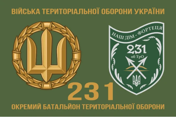 Флаг 231 ОБТрО (отдельный батальон Территориальной обороны) ВСУ. Вариант-02