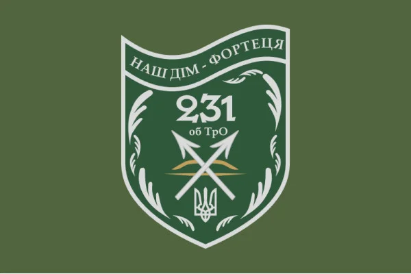 Флаг 231 ОБТрО (отдельный батальон Территориальной обороны) ВСУ. Вариант-03