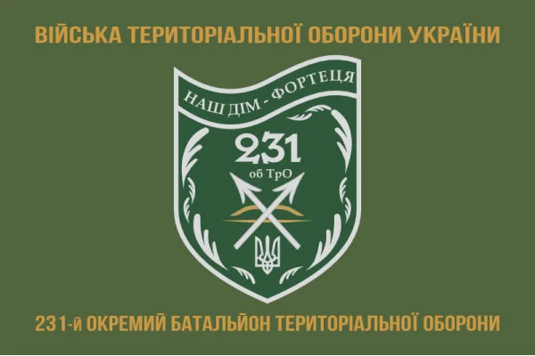 Флаг 231 ОБТрО (отдельный батальон Территориальной обороны) ВСУ. Вариант-04