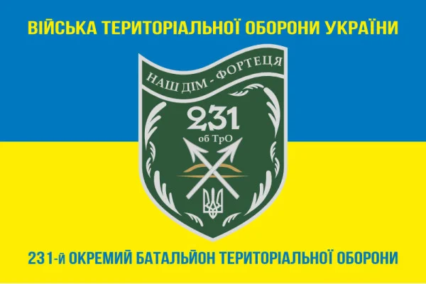 Флаг 231 ОБТрО (отдельный батальон Территориальной обороны) ВСУ. Вариант-06
