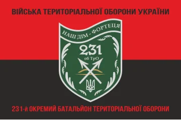 Прапор 231 ОБТрО (окремий батальйон Територіальної оборони) ЗСУ. Варіант-08