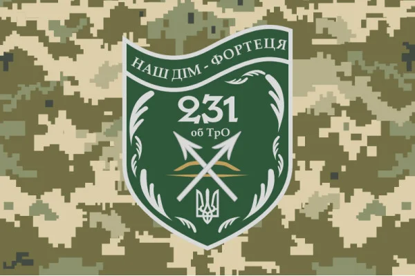 Флаг 231 ОБТрО (отдельный батальон Территориальной обороны) ВСУ. Вариант-10