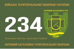 Флаг 234 ОБТрО (отдельный батальон Территориальной обороны) ВСУ. Вариант-01