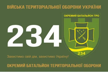 Прапор 234 ОБТрО (окремий батальйон Територіальної оборони) ЗСУ. Варіант-01