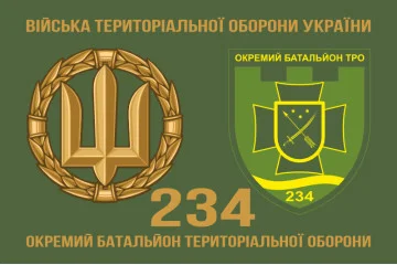 Прапор 234 ОБТрО (окремий батальйон Територіальної оборони) ЗСУ. Варіант-02