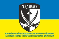Прапор ОБСпП (окремий батальйон спеціального призначення) ТрО ЗСУ «Гайдамаки». Варіант-02 Прапор ОБСпП (окремий батальйон спеціального призначення) ТрО ЗСУ «Гайдамаки». Варіант-02