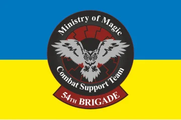 Прапор 54 ОМБр, Підрозділ БПЛА (безпілотні літальні апарати) «Міністерство магії» ЗСУ. Варіант-01 Прапор 54 ОМБр, Підрозділ БПЛА (безпілотні літальні апарати) «Міністерство магії» ЗСУ. Варіант-01