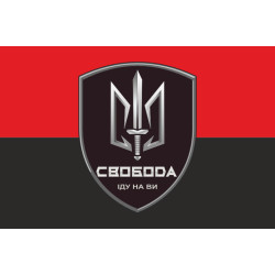 Флаг 3 БОН (батальон оперативного назначения) «Свобода» 4 БрОН НГУ «РУБЕЖ». Вариант-03 Флаг 3 БОН (батальон оперативного назначения) «Свобода» 4 БрОН НГУ «РУБЕЖ». Вариант-03